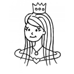 Dibujo para colorear Princesita Con Corona Para Pintar Y Colorear