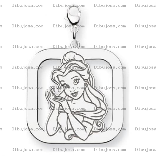 Dibujo para colorear Dije De Princesa Para Pintar Y Colorear Un Pendiente De Princesita