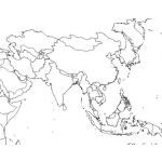 Dibujo para colorear Mapa De Asia Para Pintar Y Colorear Mapa Del Orinete Y Del Medio Oriente Pakistan India Rusia China Korea Japon Y Filipinas