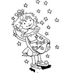 Dibujo para colorear Princesita En Lluvia De Estrellas Para Pintar Y Colorear