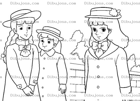 Dibujo para colorear Ninas De Alta Sociedad Para Pintar Y Colorear Ninas Ricas