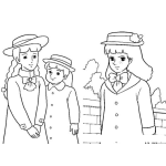 Dibujo para colorear Ninas De Alta Sociedad Para Pintar Y Colorear Ninas Ricas