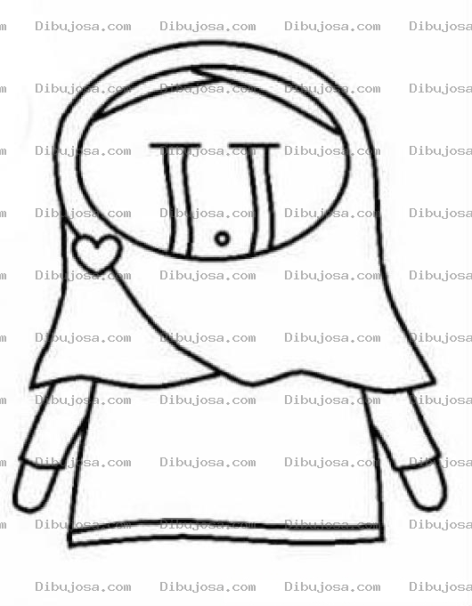 Dibujo para colorear Mujer Arabe Llorando De Amor Para Pintar Y Colorear