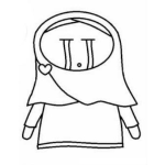 Dibujo para colorear Mujer Arabe Llorando De Amor Para Pintar Y Colorear
