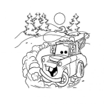 Dibujo para colorear Grua De Carro Cars Cafe Para Pintar Y Colorear Grua Vieja En Una Paisaje