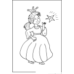 Dibujo para colorear Princesita Con Una Estrella Para Pintar Y Colorear