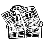 Dibujo para colorear Dibujo De Hombre Leyendo La Prensa En Busca De Empleo Para Pintar Y Colorear
