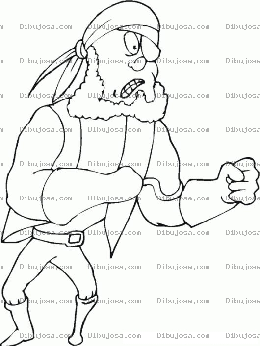 Dibujo para colorear Dibujo Del Capitan Garfio Para Pintar Y Colorear Pirata Con Pata De Palo Y Un Garfio En El Brazo