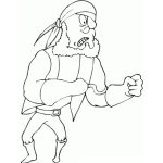 Dibujo para colorear Dibujo Del Capitan Garfio Para Pintar Y Colorear Pirata Con Pata De Palo Y Un Garfio En El Brazo