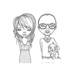 Dibujo para colorear Mujer Con Amigo Gay Para Pintar Y Colorear