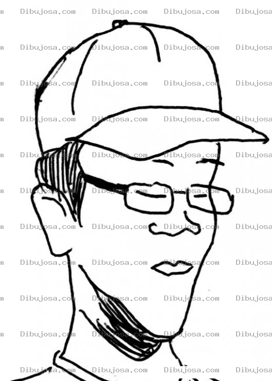 Dibujo para colorear Dibujo De Chinito Con Gorra Y Anteojos Para Pintar Y Colorear Chino Con Cachucha Y Lentes