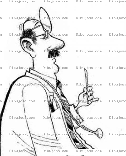 Dibujo para colorear Doctor Con Bisturi Para Pintar Y Colorear Medico Cirujano Con Estetoscopio Y Visturi Cir