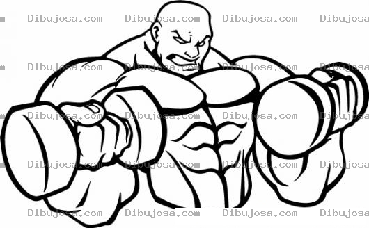 Dibujo para colorear Logo Para Un Gimnasio Dibujo De Un Musculoso Haciendo Biceps Para Pintar Y Colorear