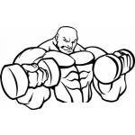 Dibujo para colorear Logo Para Un Gimnasio Dibujo De Un Musculoso Haciendo Biceps Para Pintar Y Colorear