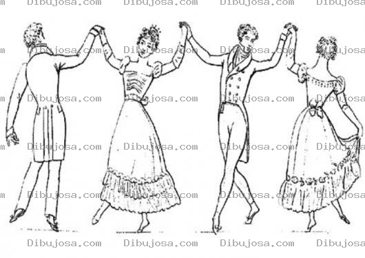 Dibujo para colorear Baile Antiguo Para Pintar Y Colorear