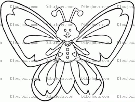 Dibujo para colorear Mariposita Con Vestidito Para Pintar Y Colorear Mariposa Con Collar De Perlas