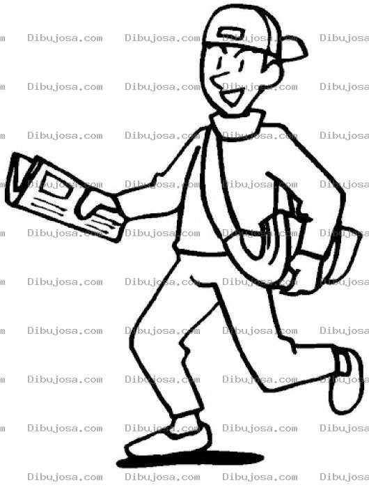 Dibujo para colorear Muchacho Repartidor De Periodicos Pra Colorear