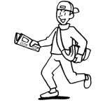 Dibujo para colorear Muchacho Repartidor De Periodicos Pra Colorear