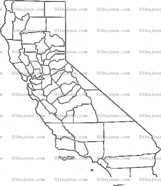 Dibujo para colorear Mapa Del Estado De California Para Pintar Y Colorear