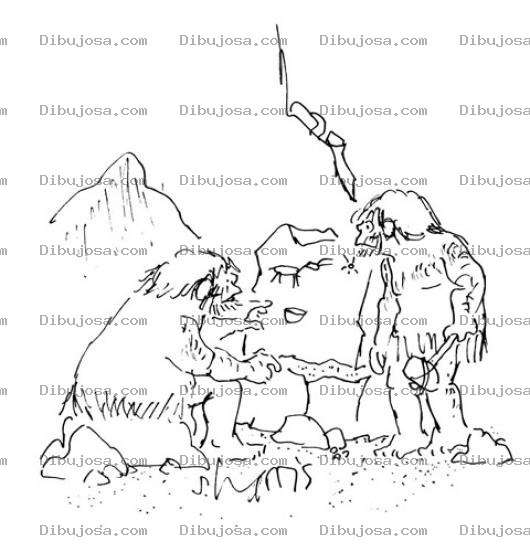 Dibujo para colorear Colorear Pintor Cavernicola