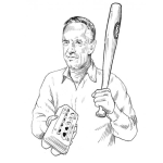Dibujo para colorear Carton De Huevos Dibujo De Un Entrenador De Beisbol Con Un Bate Y Una Caja De Huevos Para Pintar Y Colorear Guevos Bateados