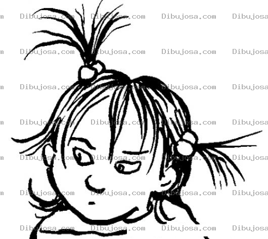 Dibujo para colorear Dibujo De Nena Con Colitas En El Pelo Para Pintar Y Colorear