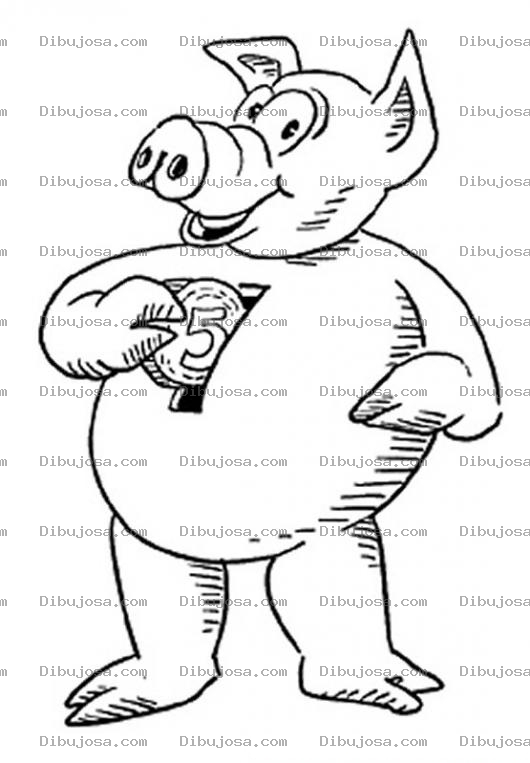 Dibujo para colorear Auto Ahorrador Dibujo De Cerdito Ahorrativo Para Pintar Y Colorear