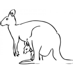 Dibujo para colorear Dibujo De Mama Canguro Con Su Bebe Canguro Para Colorear