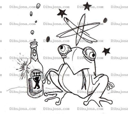 Dibujo para colorear Sapo Borracho Dibujo De Sapo Ebrio Para Pintar Y Colorear Rana Con Tequila