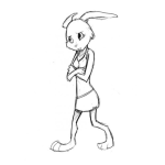Dibujo para colorear Conejita Solitaria Para Pintar Y Colorear