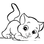 Dibujo para colorear Gato Bebe Para Pintar Y Colorear A Un Gatito Cachorrito Dibujo De Un Minino Mish Gatio Chiquito Y Bonito