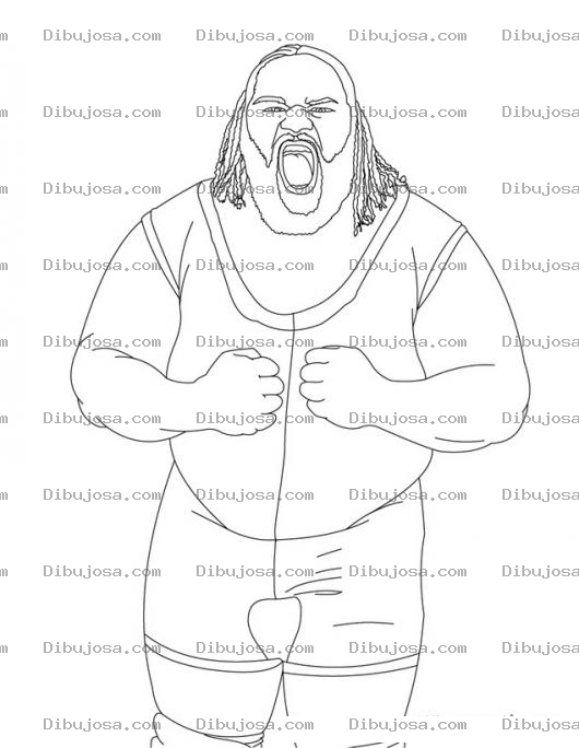 Dibujo para colorear Luchador Mark Henry Para Pintar Y Colorear