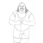 Dibujo para colorear Luchador Mark Henry Para Pintar Y Colorear