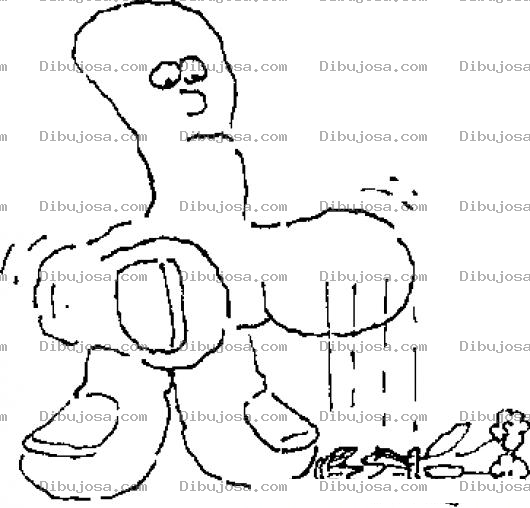Dibujo para colorear Muneco De Dedos Botando Un Florero Para Pintar Y Colorear