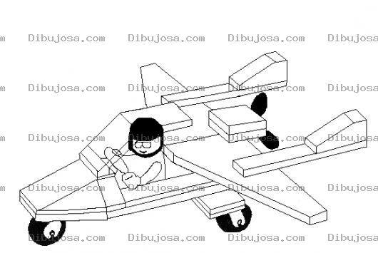 Dibujo para colorear Avion De Madera Para Pintar Y Colorear