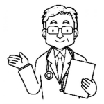 Dibujo para colorear Dibujo De Un Doctor Amigable Para Pintar Y Colorear A Un Medico Saludando