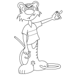 Dibujo para colorear Tigre Con Encendedor Zippo Para Pintar Y Colorear