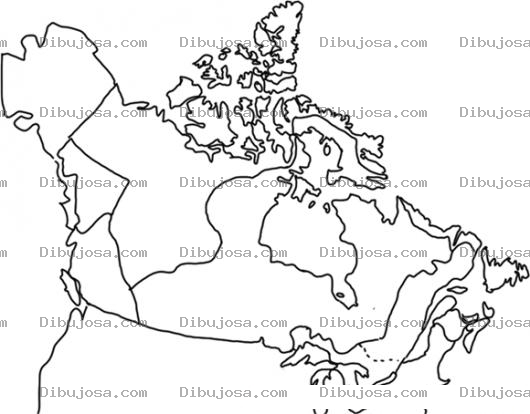 Dibujo para colorear Mapa De Alaska Y Canada Para Pintar Y Colorear
