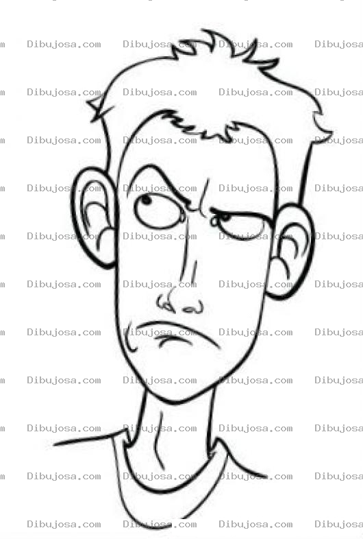Dibujo para colorear Cara De Incredulo y desconfiado Para Pintar Y Colorear
