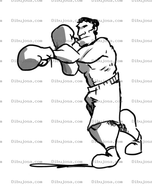 Dibujo para colorear Dibujo De Boxeador Fajador Y Buscador Para Pintar Y Colorear
