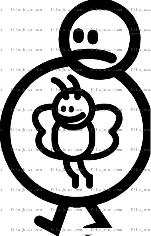 Dibujo para colorear Hombre Embarazoado De Una Mariposa Para Colorear