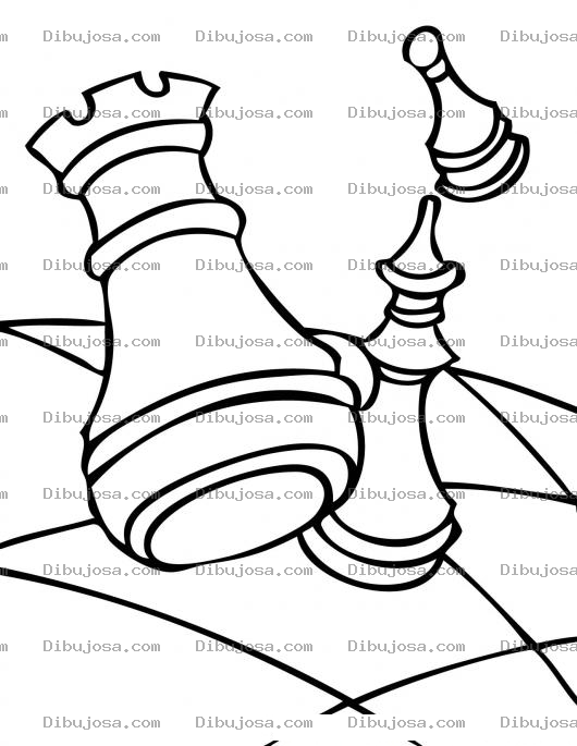 Dibujo para colorear Colorear piezas de ajedrez