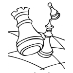 Dibujo para colorear Colorear piezas de ajedrez
