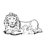 Dibujo para colorear Leon Amaestrado Dibujo De Un Leo Pacifico Con Un Corderito Para Pintar Y Colorear Leon Y Cordero
