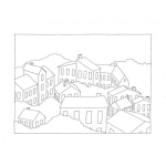 Dibujo para colorear Dibujo De Un Pueblito Para Pintar Y Colorear Elpueblito