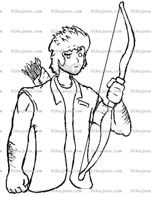 Dibujo para colorear Dibujo De Arquero Con Arco Y Flechas Para Pintar Y Colorear