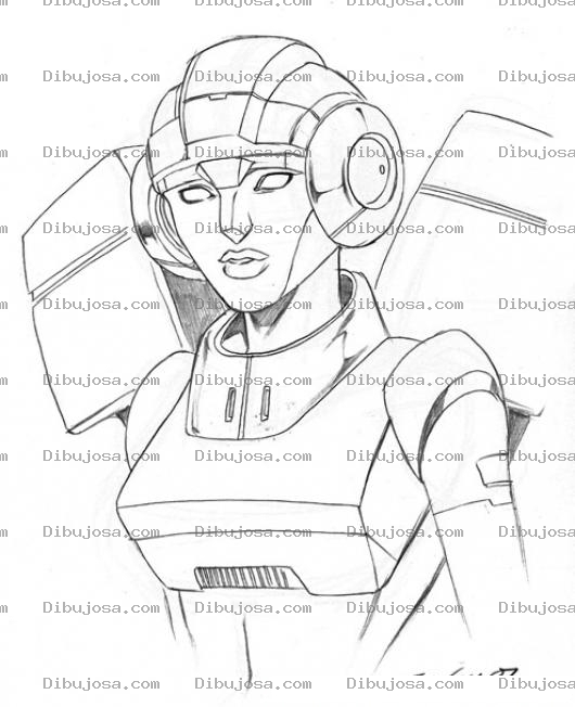 Dibujo para colorear Dibujo De Mujer Robot Para Pintar Y Colorear Robota Transformer
