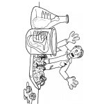 Dibujo para colorear Destazador De Pollos Para Pintar Y Colorear Muchacho Cientifico Destazando Piezas De Pollos
