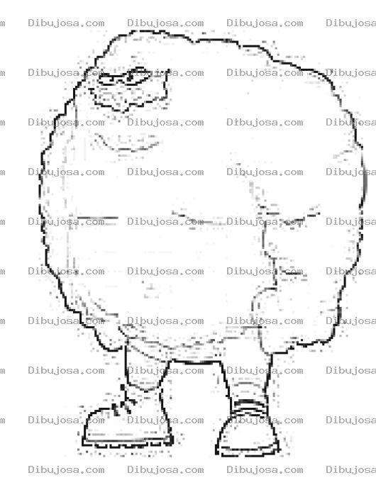 Dibujo para colorear Albondiga Con Patas Dibujo De Musculoso Lleno De Pelotas Y Burrunches Para Pintar Y Colorear Hombre Albondiga