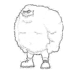 Dibujo para colorear Albondiga Con Patas Dibujo De Musculoso Lleno De Pelotas Y Burrunches Para Pintar Y Colorear Hombre Albondiga